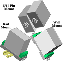 Tri-Mount Plastic Case (8/11 Pin, Rail & Wall Mount)